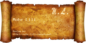 Mohr Lili névjegykártya